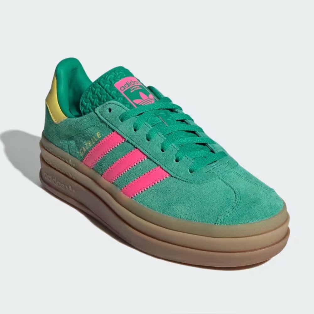 Adidas Bold Gazelle 
Court Green / Lucid Pink / Pure Sulfur
Size 7